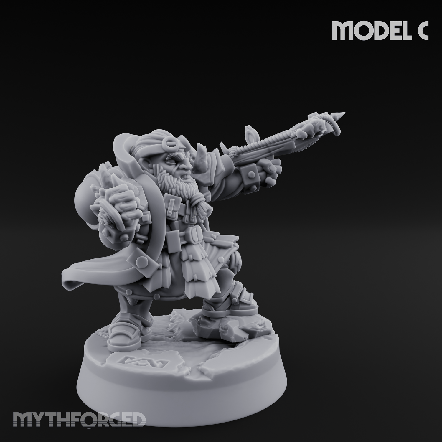 Ornately Overloaded Dwarf Arbalists Miniature for Dungeons and Dragons, Pathfinder or other TTRPGs