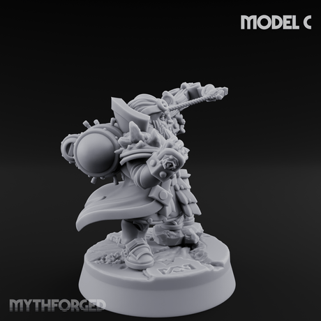 Ornately Overloaded Dwarf Arbalists C Miniature for Dungeons and Dragons, Pathfinder or other TTRPGs