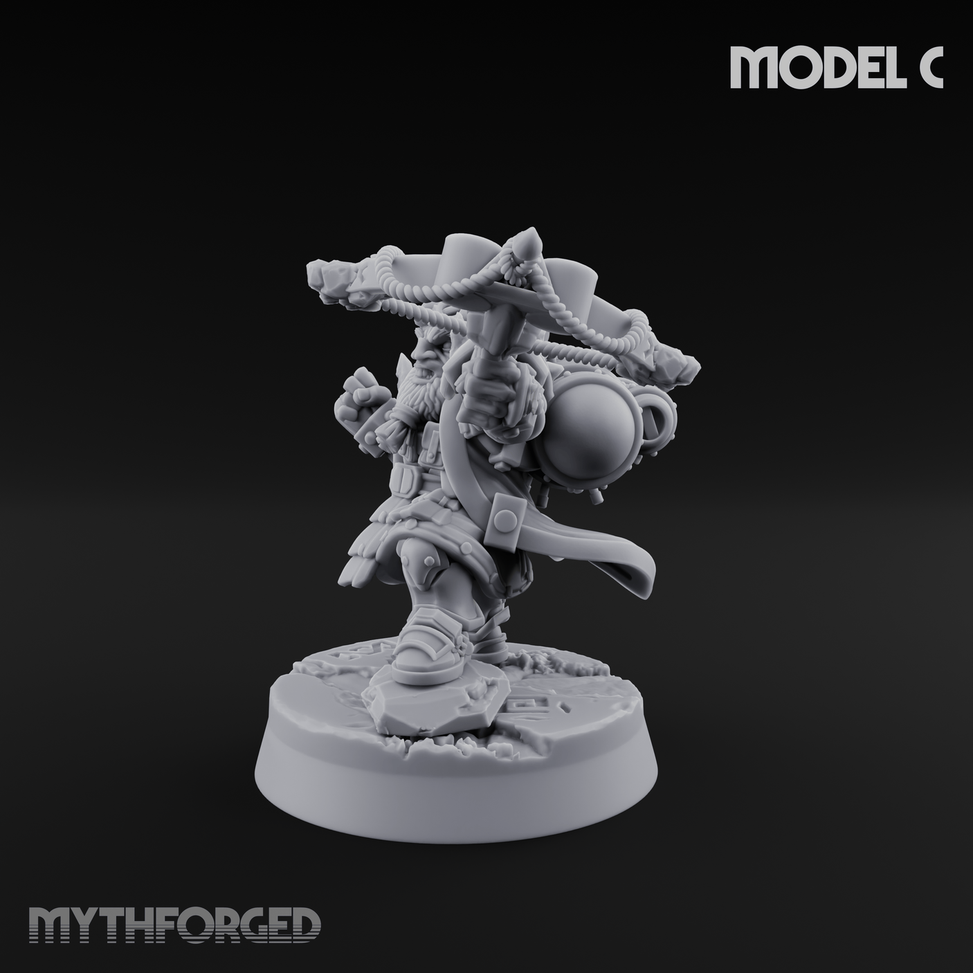 Ornately Overloaded Dwarf Arbalists C Miniature for Dungeons and Dragons, Pathfinder or other TTRPGs