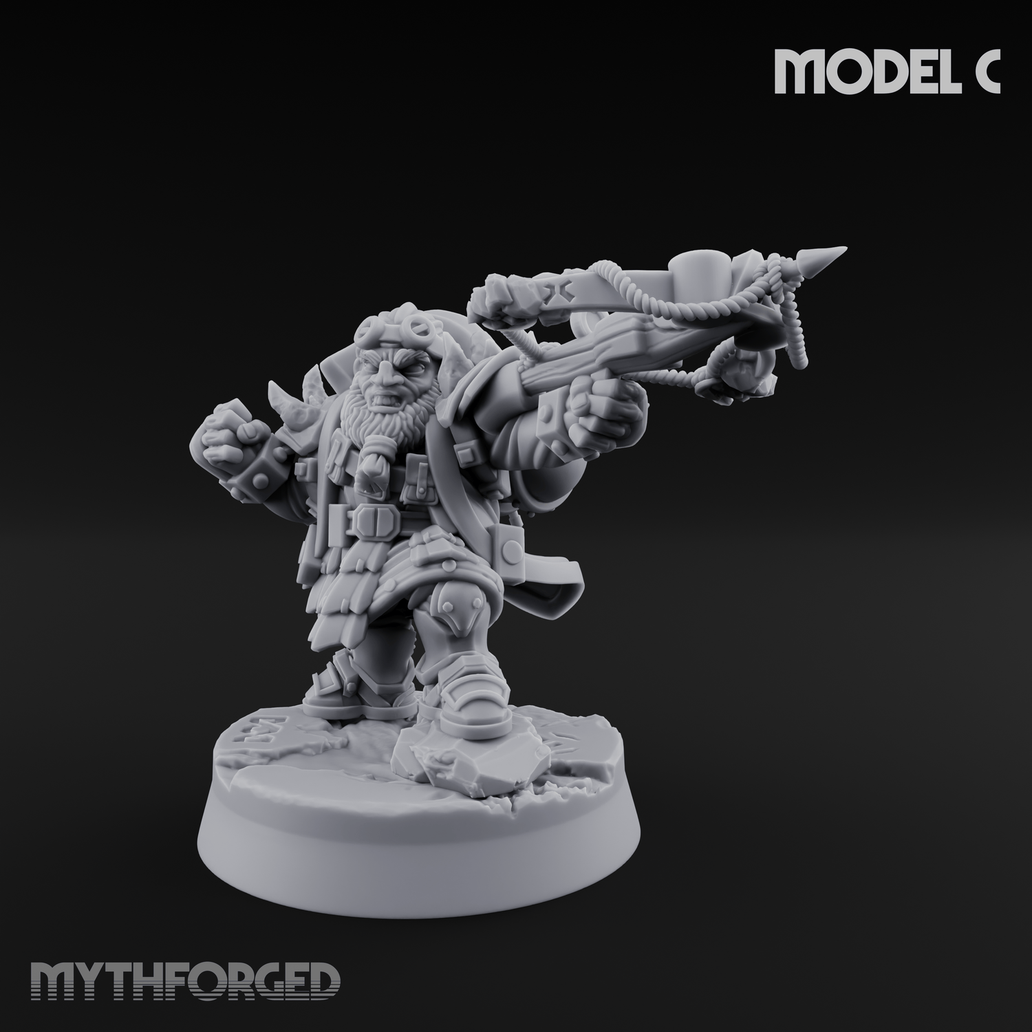 Ornately Overloaded Dwarf Arbalists C Miniature for Dungeons and Dragons, Pathfinder or other TTRPGs