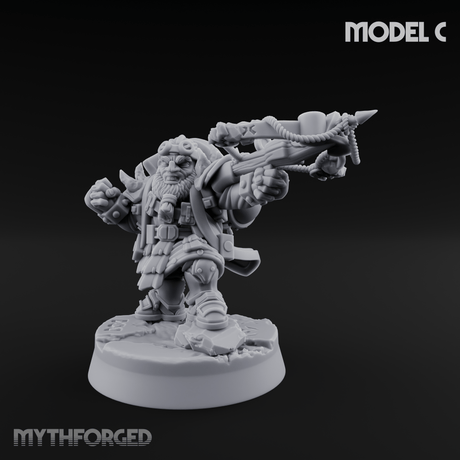 Ornately Overloaded Dwarf Arbalists C Miniature for Dungeons and Dragons, Pathfinder or other TTRPGs