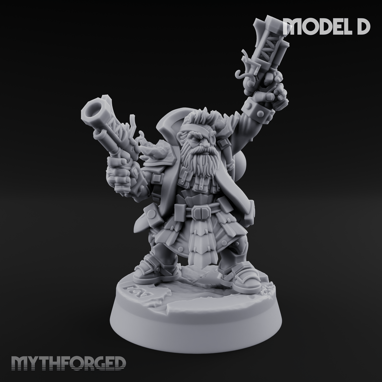 Ornately Overloaded Dwarf Arbalists Miniature for Dungeons and Dragons, Pathfinder or other TTRPGs