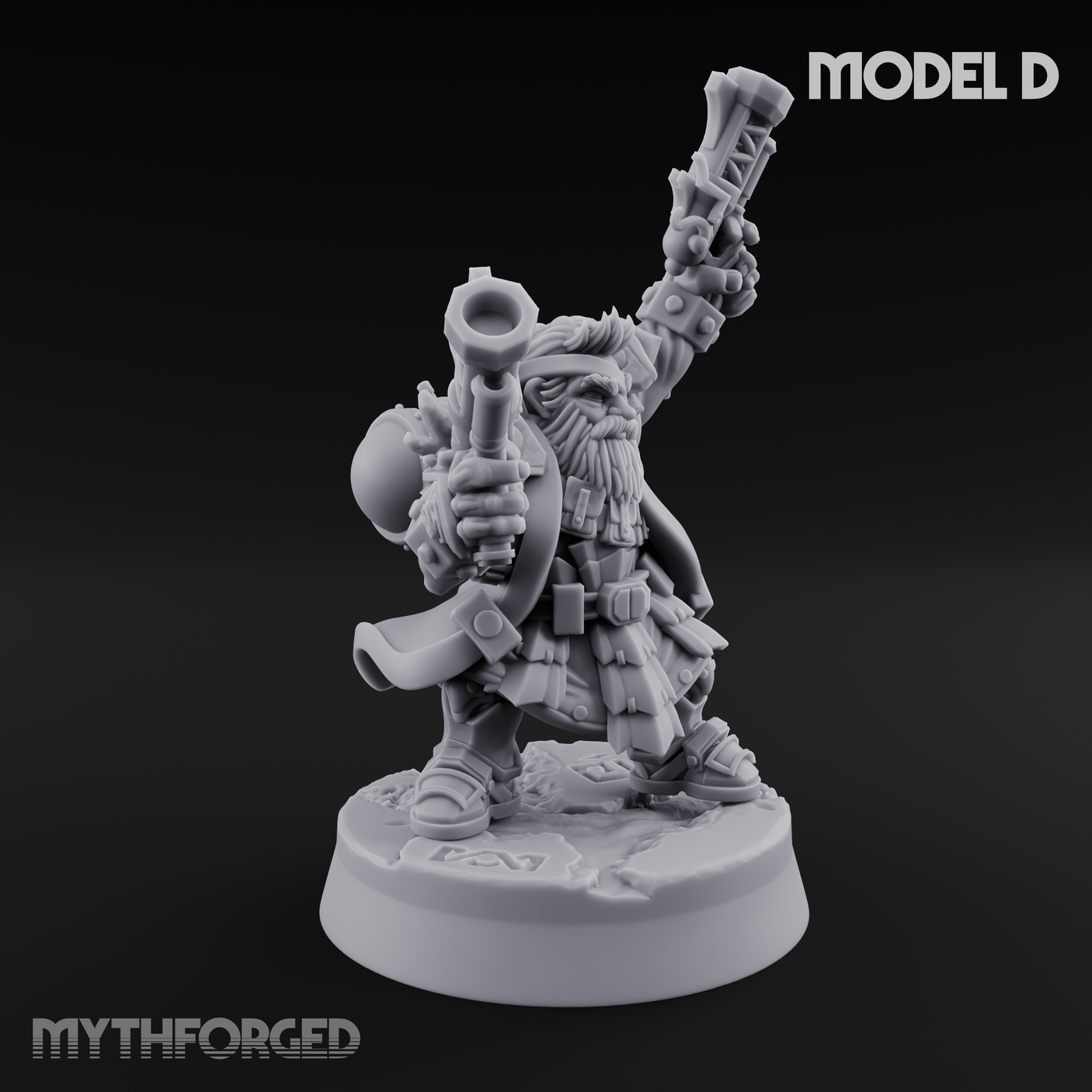 Ornately Overloaded Dwarf Arbalists Miniature for Dungeons and Dragons, Pathfinder or other TTRPGs
