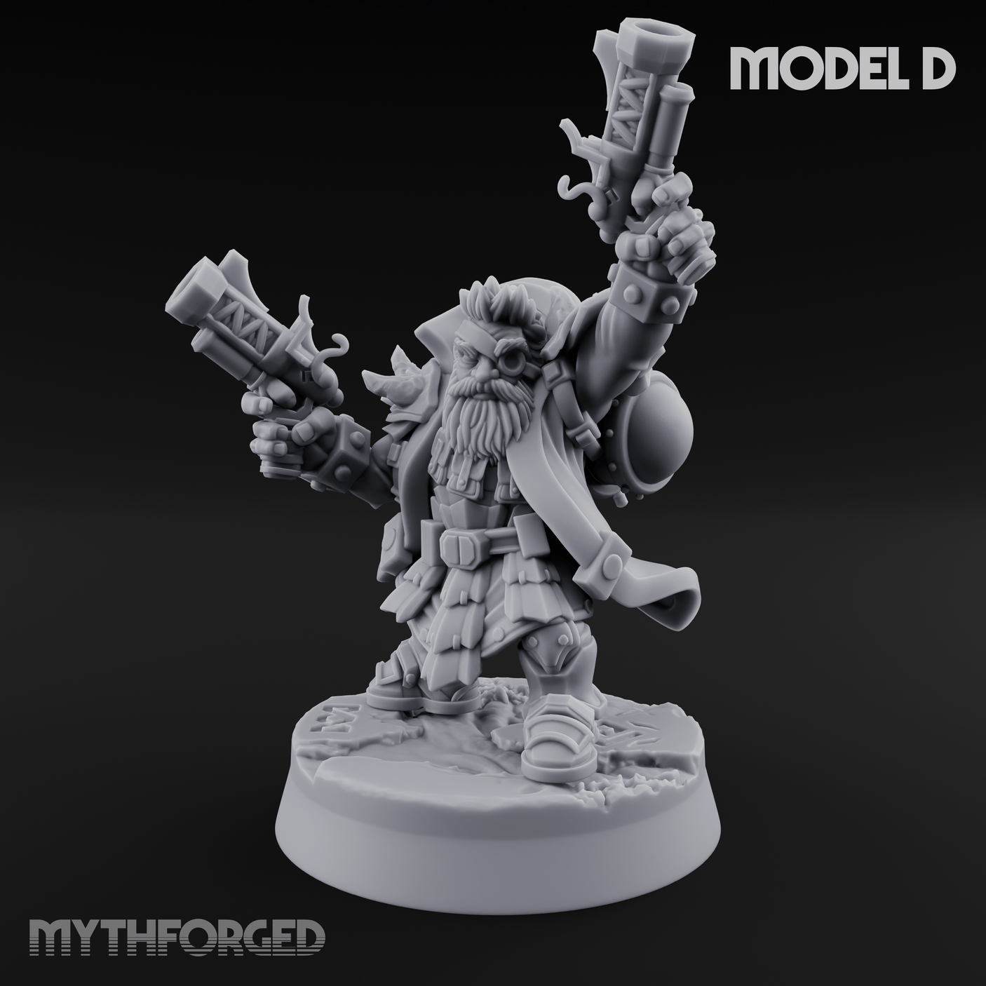 Ornately Overloaded Dwarf Arbalists D Miniature for Dungeons and Dragons, Pathfinder or other TTRPGs