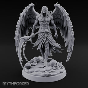 Blindfolded Chain Swinging Angel Warrior Miniature for Dungeons and Dragons, Pathfinder or other TTRPGs