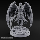 Blindfolded Chain Swinging Angel Warrior Miniature for Dungeons and Dragons, Pathfinder or other TTRPGs