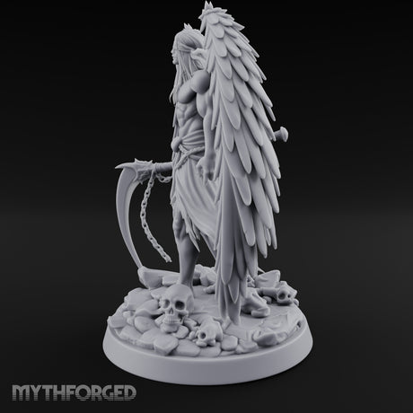 Blindfolded Chain Swinging Angel Warrior Miniature for Dungeons and Dragons, Pathfinder or other TTRPGs