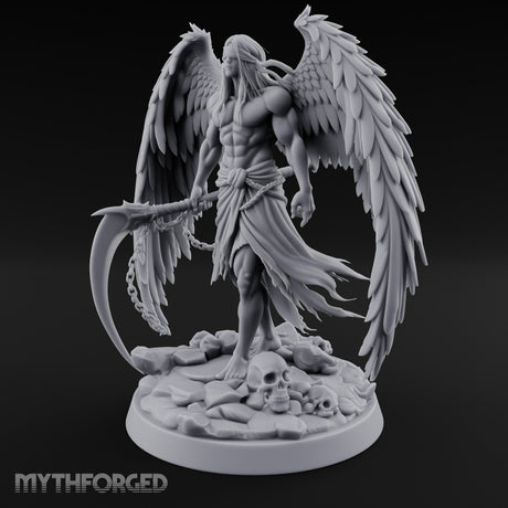 Blindfolded Chain Swinging Angel Warrior Miniature for Dungeons and Dragons, Pathfinder or other TTRPGs
