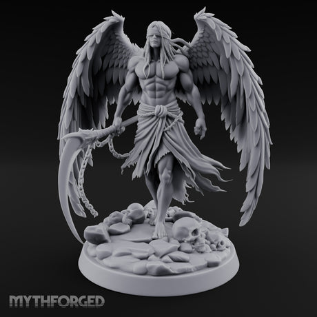 Blindfolded Chain Swinging Angel Warrior Miniature for Dungeons and Dragons, Pathfinder or other TTRPGs