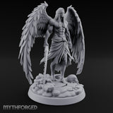 Blindfolded Chain Swinging Angel Warrior Miniature for Dungeons and Dragons, Pathfinder or other TTRPGs