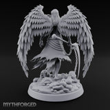 Blindfolded Chain Swinging Angel Warrior Miniature for Dungeons and Dragons, Pathfinder or other TTRPGs