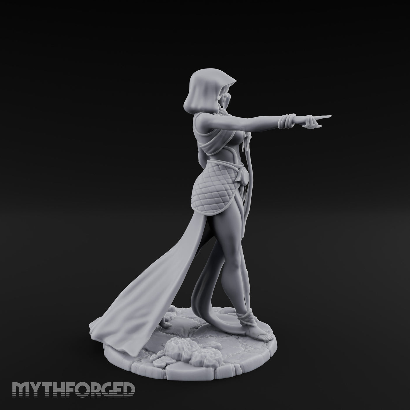 Blindfolded Staff Human Sorceress Miniature for Dungeons and Dragons, Pathfinder or other TTRPGs