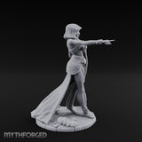 Blindfolded Staff Human Sorceress Miniature for Dungeons and Dragons, Pathfinder or other TTRPGs