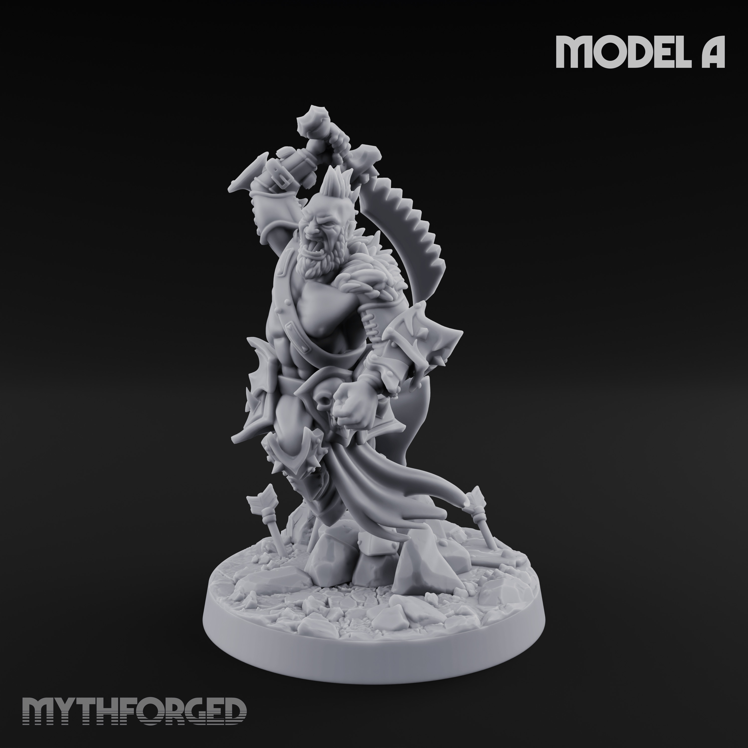 Axe Held High Ornate Human Warlords