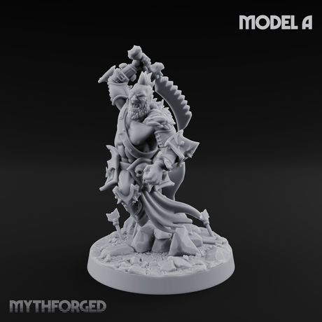 Axe Held High Ornate Human Warlords A Miniature for Dungeons and Dragons, Pathfinder or other TTRPGs
