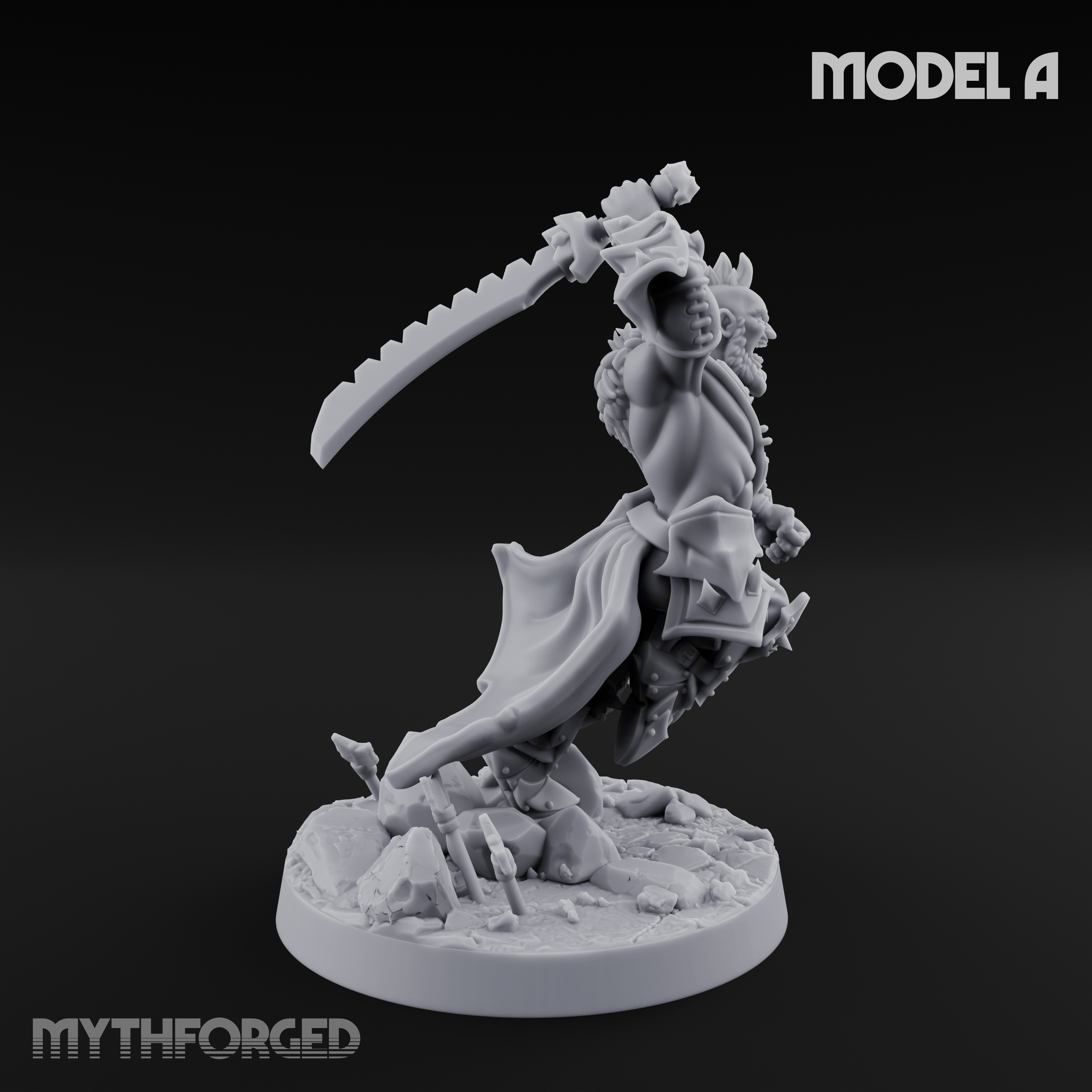 Axe Held High Ornate Human Warlords A