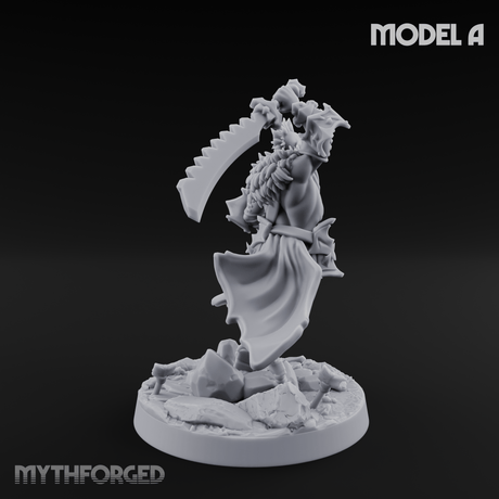 Axe Held High Ornate Human Warlords A Miniature for Dungeons and Dragons, Pathfinder or other TTRPGs