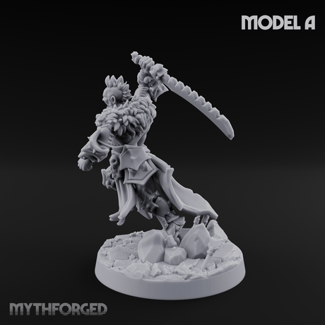 Axe Held High Ornate Human Warlords A Miniature for Dungeons and Dragons, Pathfinder or other TTRPGs