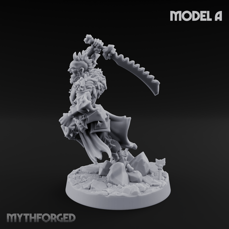 Axe Held High Ornate Human Warlords A Miniature for Dungeons and Dragons, Pathfinder or other TTRPGs
