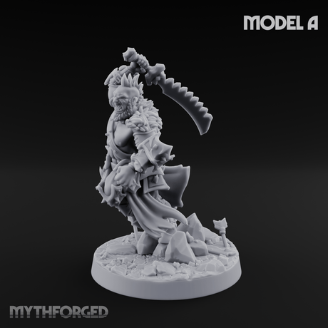 Axe Held High Ornate Human Warlords A Miniature for Dungeons and Dragons, Pathfinder or other TTRPGs