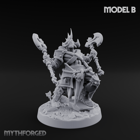 Axe Held High Ornate Human Warlords B Miniature for Dungeons and Dragons, Pathfinder or other TTRPGs