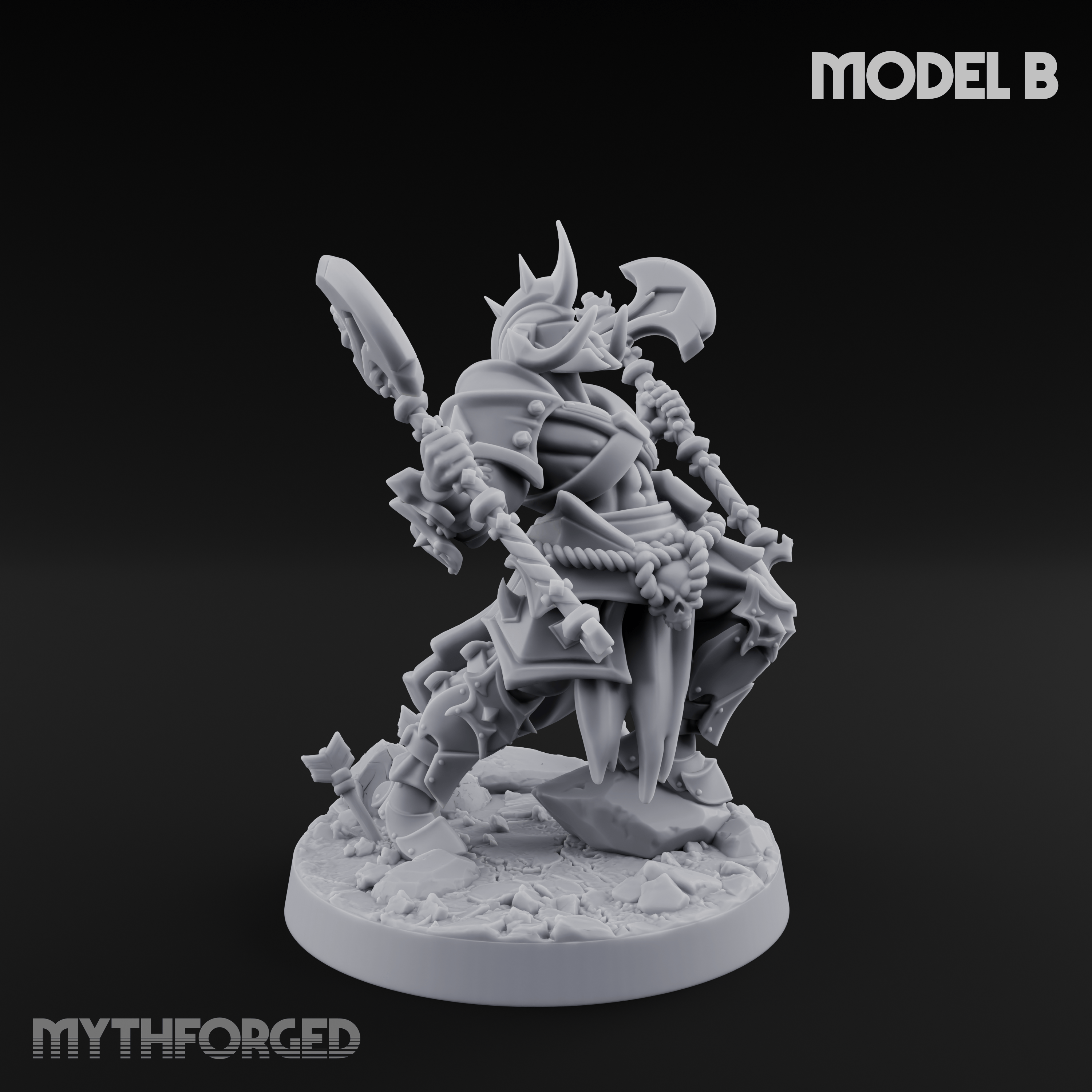 Axe Held High Ornate Human Warlords