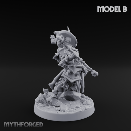 Axe Held High Ornate Human Warlords B Miniature for Dungeons and Dragons, Pathfinder or other TTRPGs