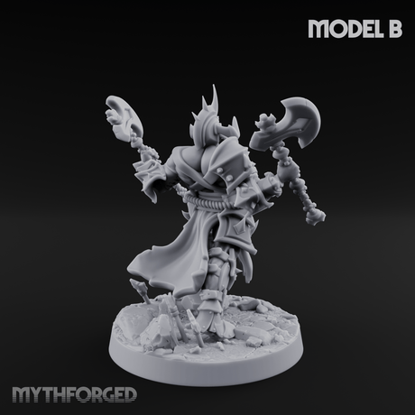 Axe Held High Ornate Human Warlords B Miniature for Dungeons and Dragons, Pathfinder or other TTRPGs