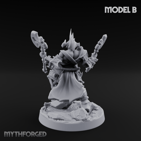 Axe Held High Ornate Human Warlords B Miniature for Dungeons and Dragons, Pathfinder or other TTRPGs