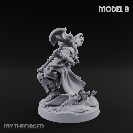Axe Held High Ornate Human Warlords B Miniature for Dungeons and Dragons, Pathfinder or other TTRPGs