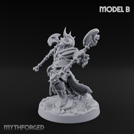 Axe Held High Ornate Human Warlords B Miniature for Dungeons and Dragons, Pathfinder or other TTRPGs