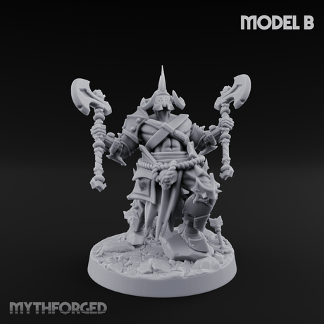 Axe Held High Ornate Human Warlords B Miniature for Dungeons and Dragons, Pathfinder or other TTRPGs