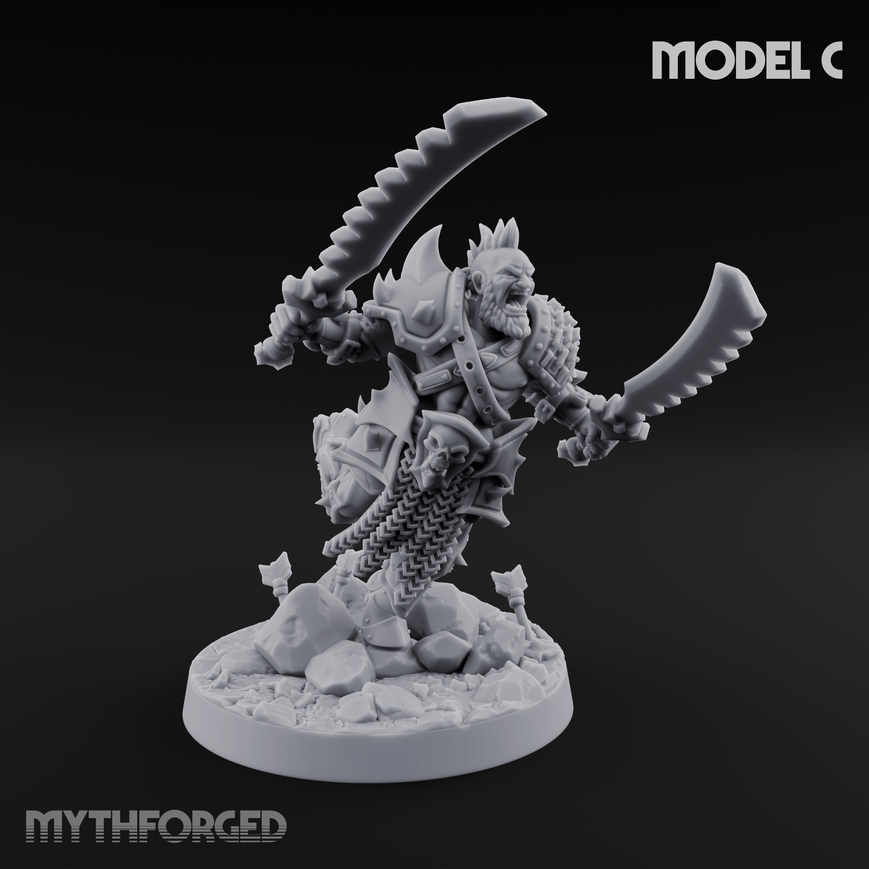 Axe Held High Ornate Human Warlords