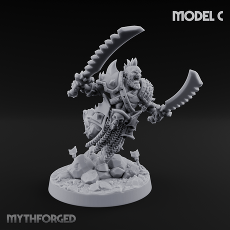 Axe Held High Ornate Human Warlords Miniature for Dungeons and Dragons, Pathfinder or other TTRPGs
