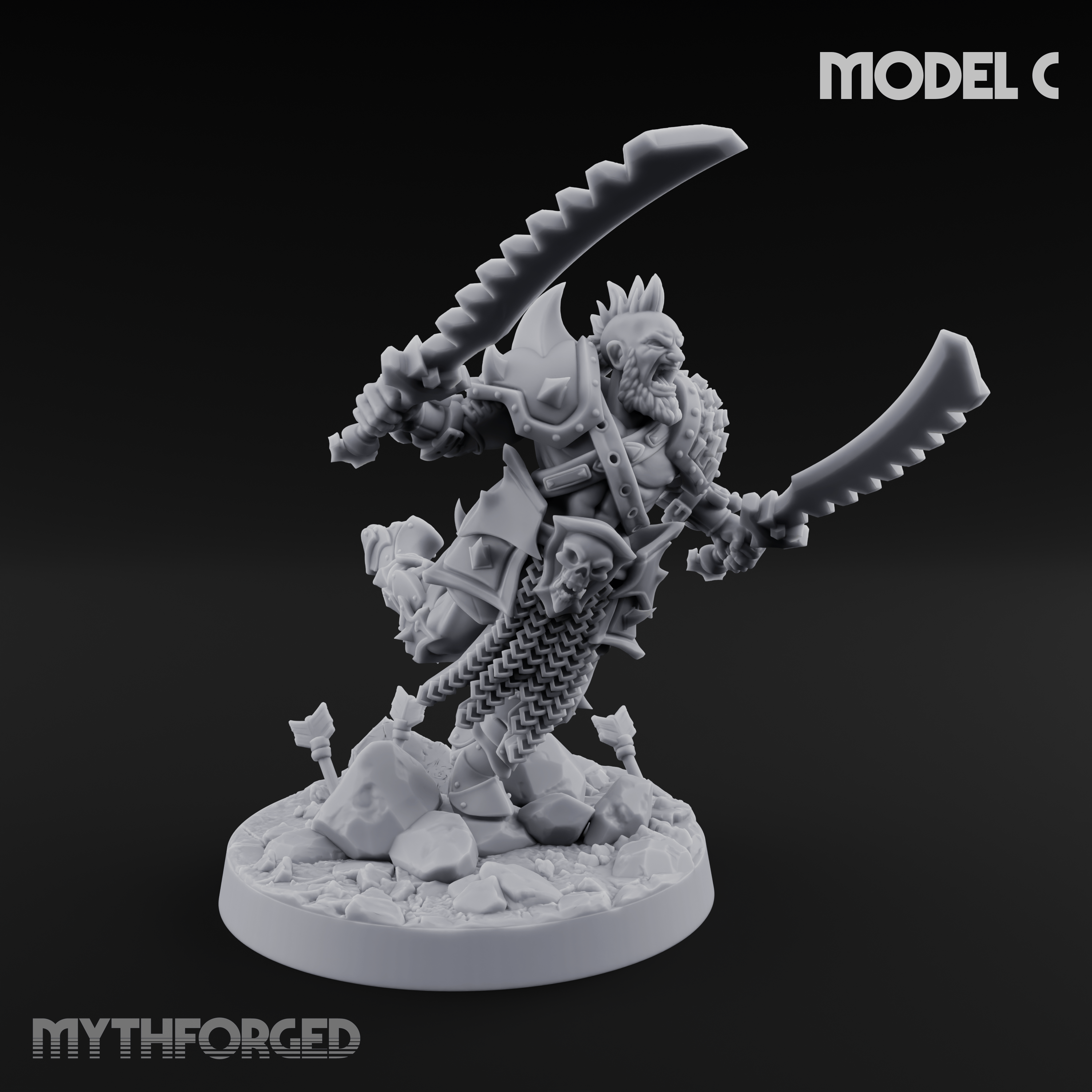 Axe Held High Ornate Human Warlords