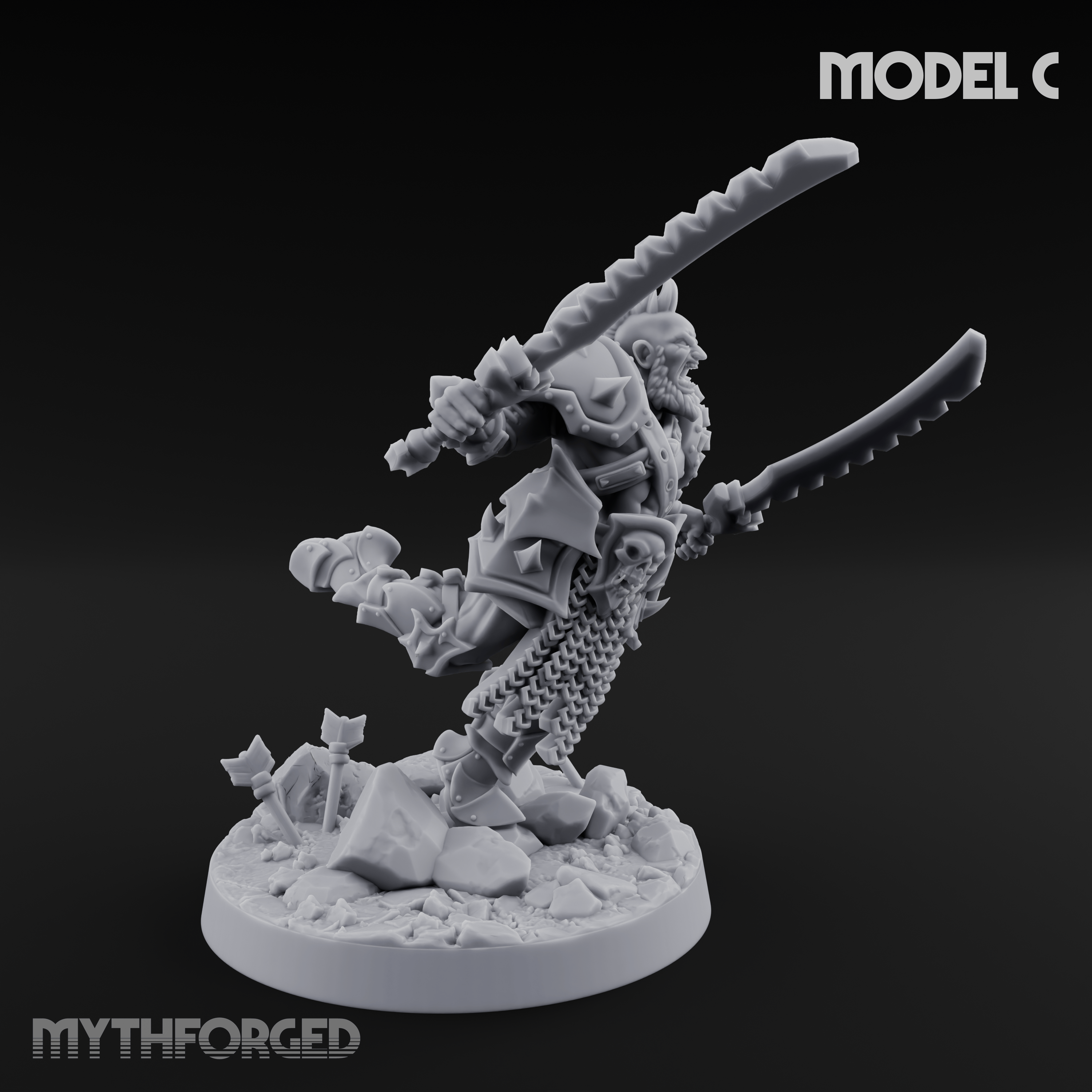 Axe Held High Ornate Human Warlords