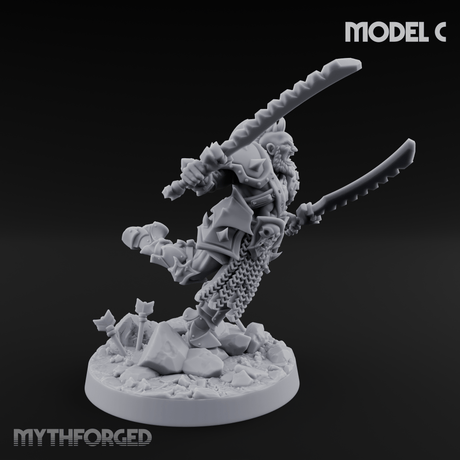 Axe Held High Ornate Human Warlords Miniature for Dungeons and Dragons, Pathfinder or other TTRPGs