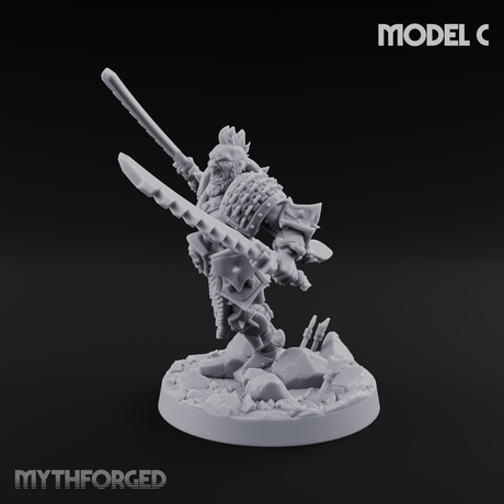 Axe Held High Ornate Human Warlords C Miniature for Dungeons and Dragons, Pathfinder or other TTRPGs