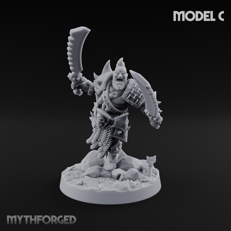 Axe Held High Ornate Human Warlords C Miniature for Dungeons and Dragons, Pathfinder or other TTRPGs
