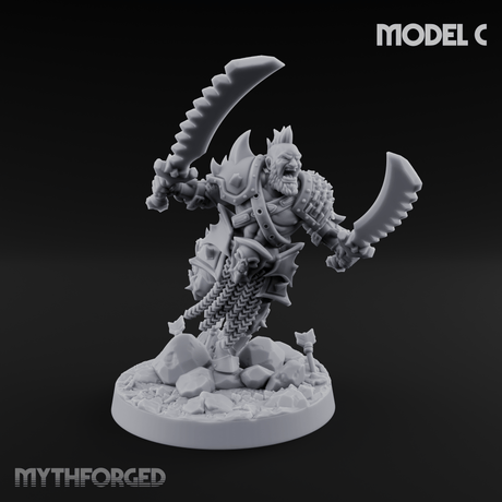 Axe Held High Ornate Human Warlords C Miniature for Dungeons and Dragons, Pathfinder or other TTRPGs