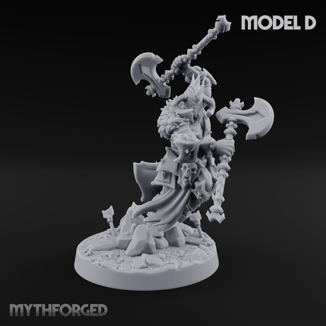 Axe Held High Ornate Human Warlords Miniature for Dungeons and Dragons, Pathfinder or other TTRPGs