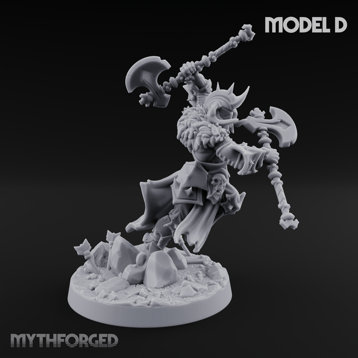 Axe Held High Ornate Human Warlords Miniature for Dungeons and Dragons, Pathfinder or other TTRPGs