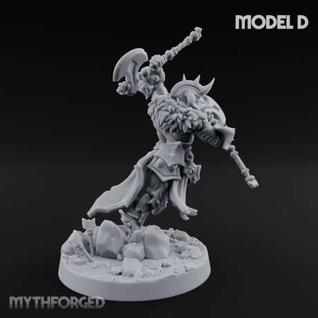 Axe Held High Ornate Human Warlords D Miniature for Dungeons and Dragons, Pathfinder or other TTRPGs