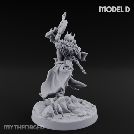 Axe Held High Ornate Human Warlords D Miniature for Dungeons and Dragons, Pathfinder or other TTRPGs