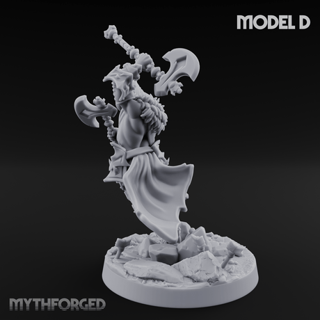 Axe Held High Ornate Human Warlords D Miniature for Dungeons and Dragons, Pathfinder or other TTRPGs