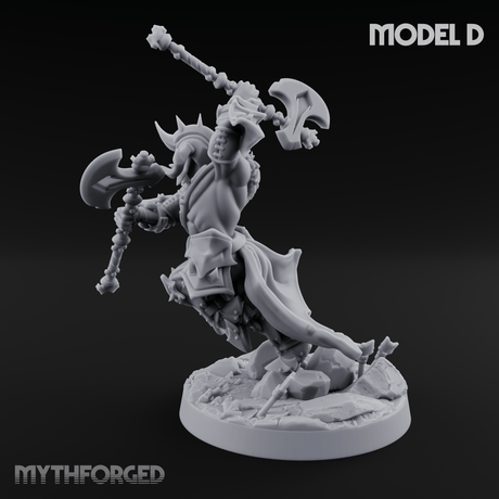 Axe Held High Ornate Human Warlords D Miniature for Dungeons and Dragons, Pathfinder or other TTRPGs