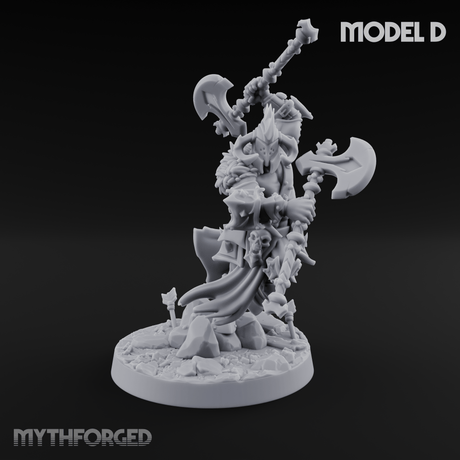 Axe Held High Ornate Human Warlords D Miniature for Dungeons and Dragons, Pathfinder or other TTRPGs