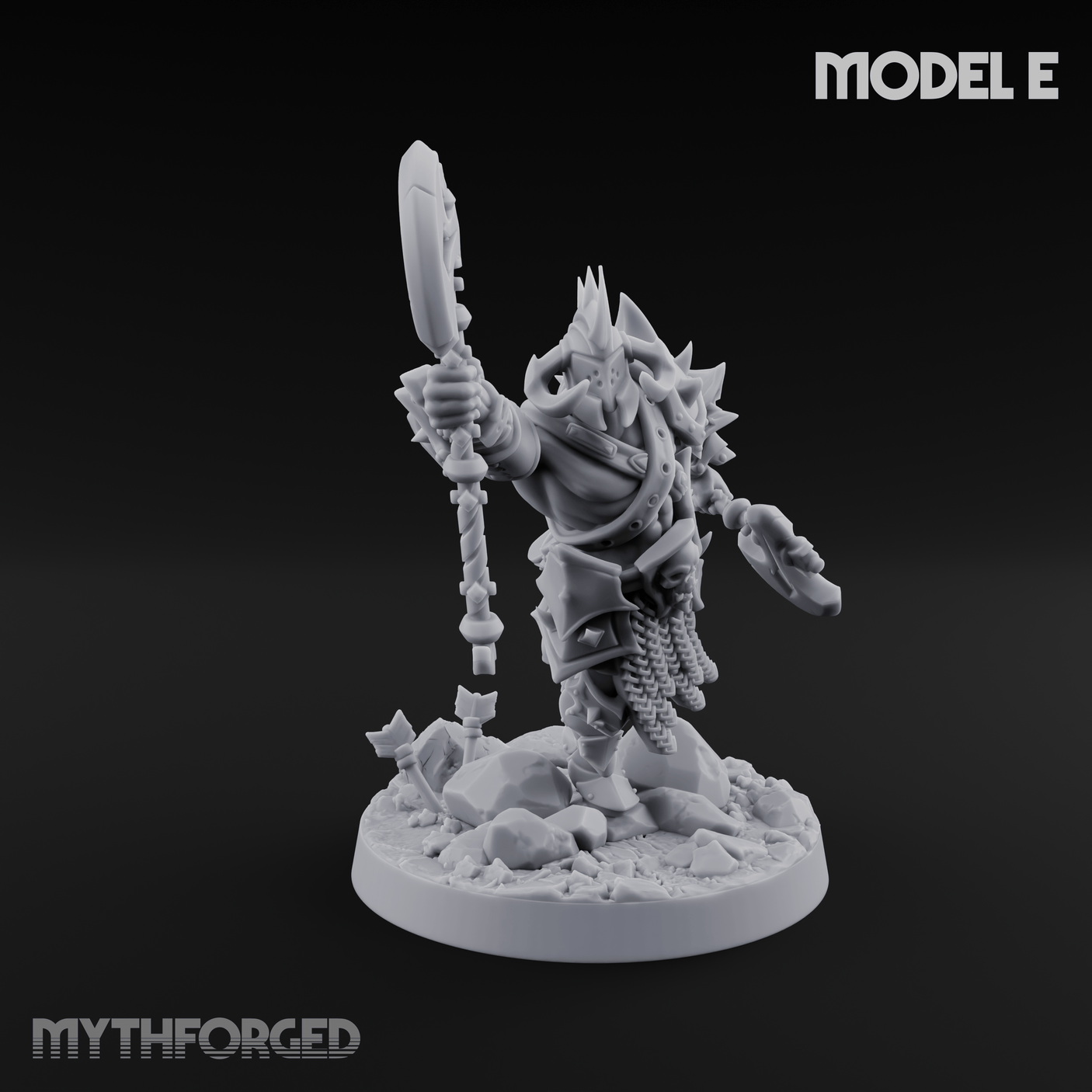 Axe Held High Ornate Human Warlords E Miniature for Dungeons and Dragons, Pathfinder or other TTRPGs