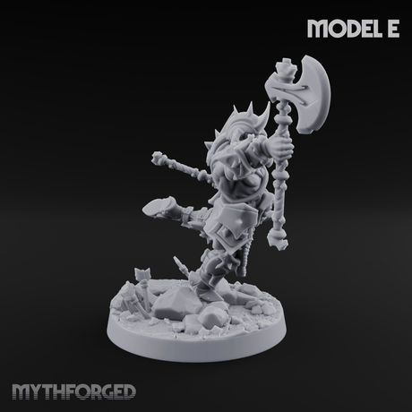 Axe Held High Ornate Human Warlords E Miniature for Dungeons and Dragons, Pathfinder or other TTRPGs