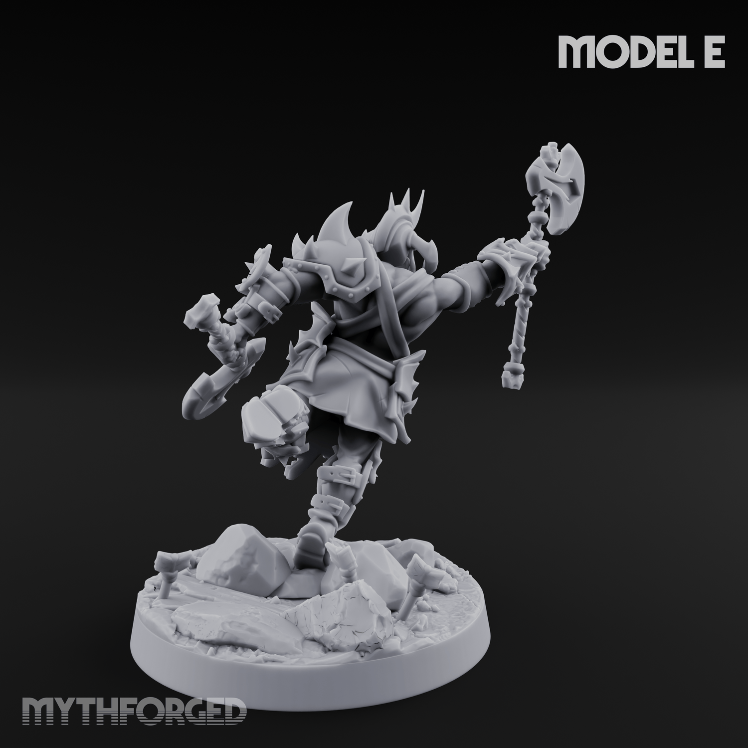 Axe Held High Ornate Human Warlords E Miniature for Dungeons and Dragons, Pathfinder or other TTRPGs